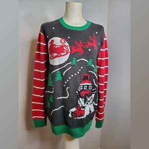 Ugly Christmas Sweater Santa and Reindeer